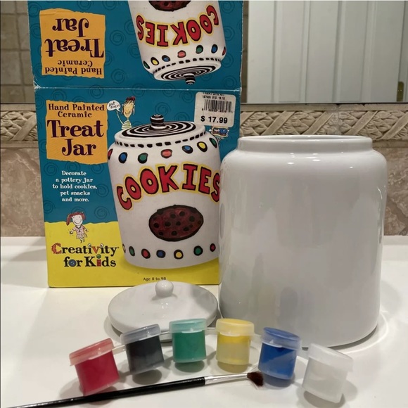 CANISTER COOKIE JAR DECORATE ARTS & Crafts kitchen treat Xmas activity kit paint - Picture 1 of 15